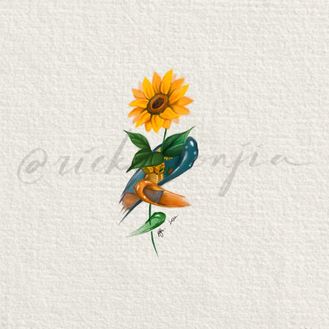Sunflower Paint Brushstroke Flash Design