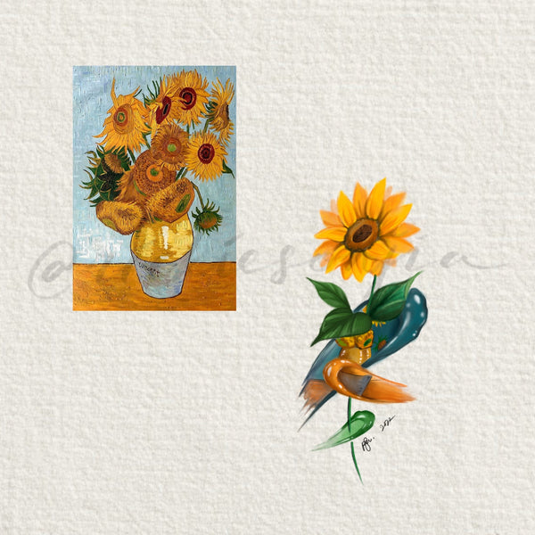 Sunflower Paint Brushstroke Flash Design