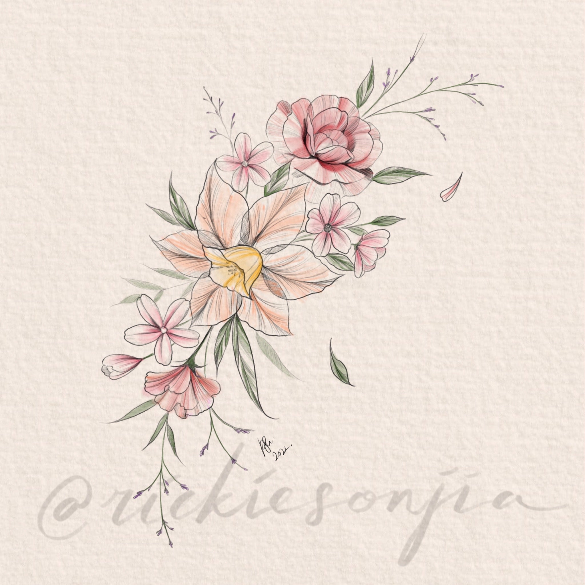 Daffodil & Rose Floral Flash Design