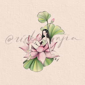 Fairy in Water Lily Flash Design
