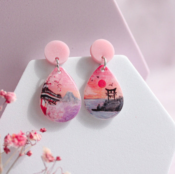Sakura Season - Handpainted Earrings