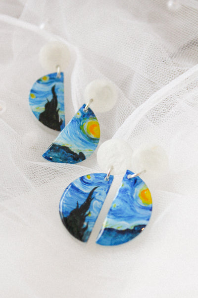 Starry Night Hand-painted Dangles