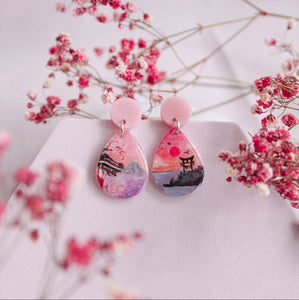 Sakura Season - Handpainted Earrings
